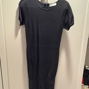 John + Jenn Black Textured Midi Dress